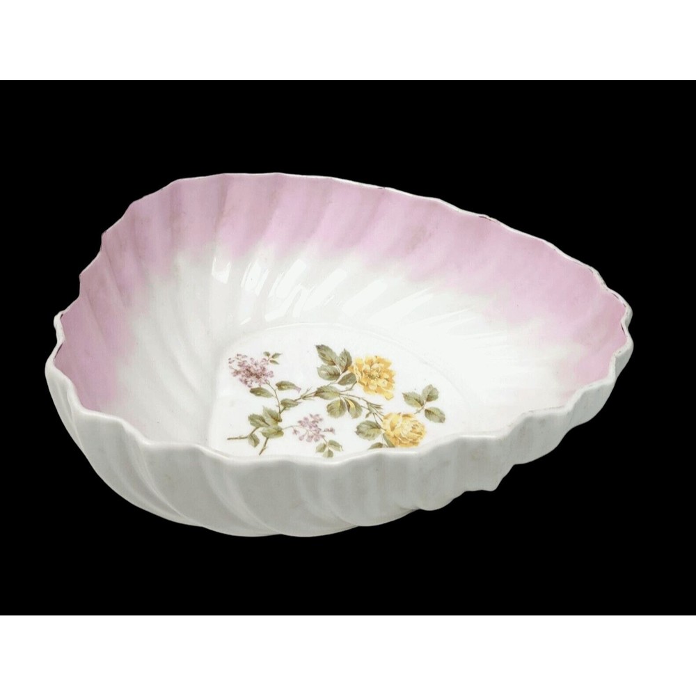 Antique CT Altwasser Porcelain Serving Bowl White Pink Germany Tielsch 10.5"